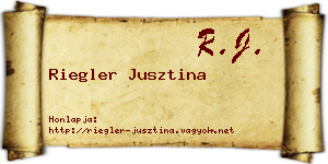 Riegler Jusztina névjegykártya