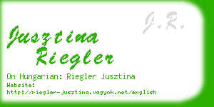 jusztina riegler business card